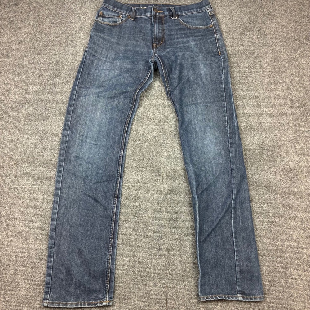 Old Navy Mens Size 30x34 Slim Straight Jeans Dark Wash Blue Denim Pants